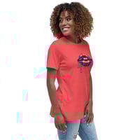 Image 10 of Women's Relaxed T-Shirt, Rainbow Lips Dripping Paint Retro Tee