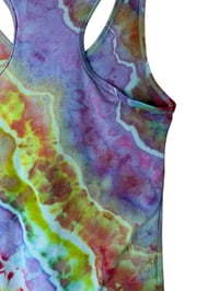 Image 6 of S Ladies Racerback Tank in Euphoria Geode Ice Dye