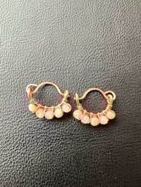 Image 2 of Peach Moonstone Swing Earrings