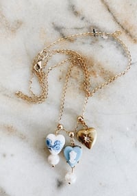Image 3 of cameo & locket hearts necklace 