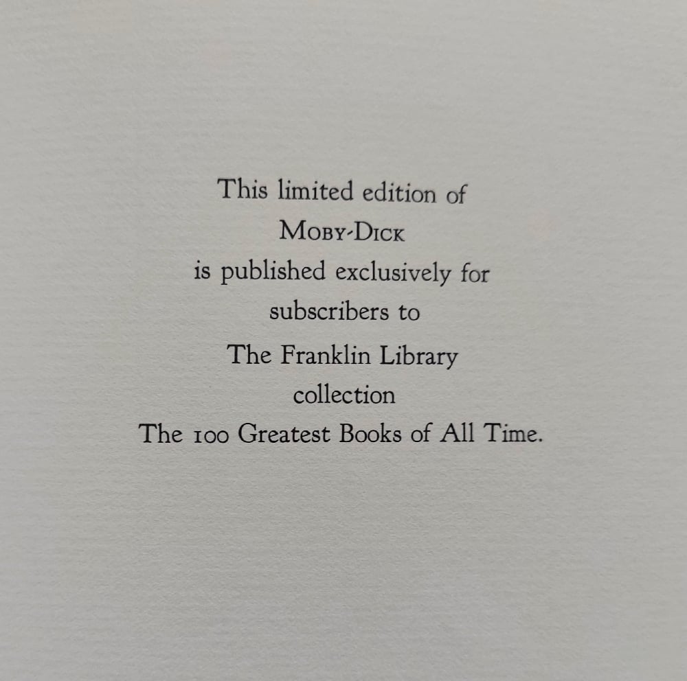Moby-Dick, by Herman Melville - Franklin Library