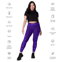 Image 5 of  Indigo Galaxy Crossover Leggings with Pockets