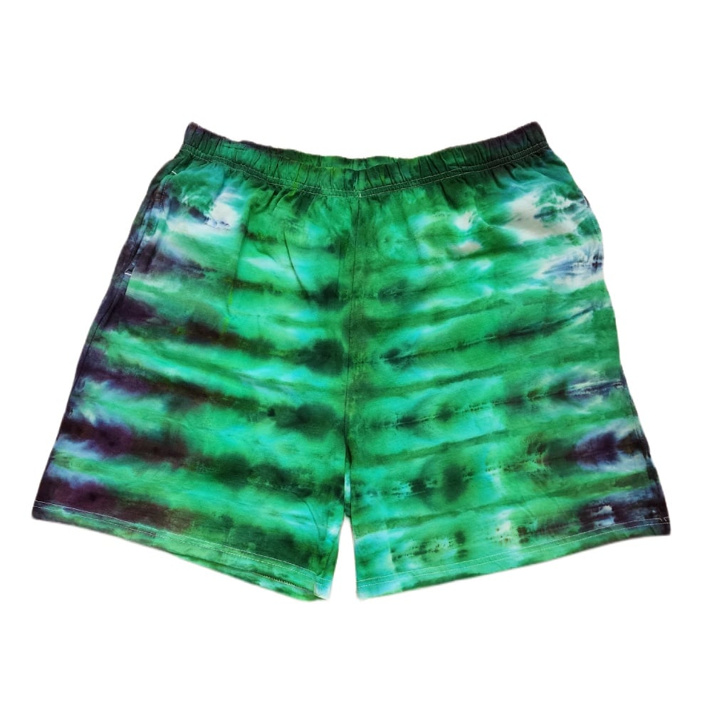 Image of XL green purple unisex shorts