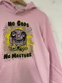 Image 1 of Mr. Blobby No Gods No Masters pink hoodie