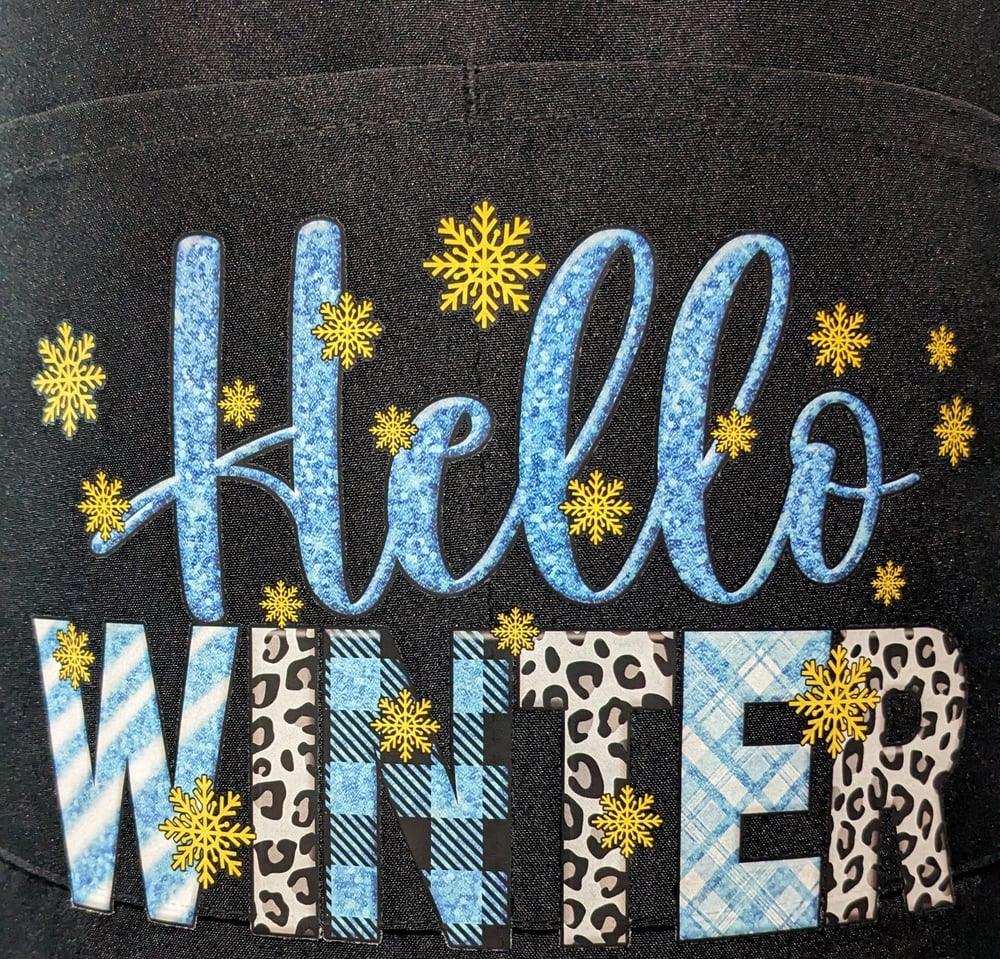 Image of Hello Winter Christmas Apron (black)