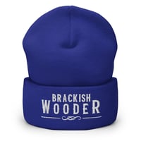 Image 5 of Brackish Wooder – Embroidered Cuffed Beanie (White Logo)