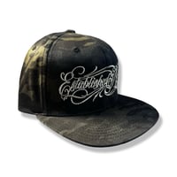 Image 2 of Black Fatigue Script logo SnapBack 