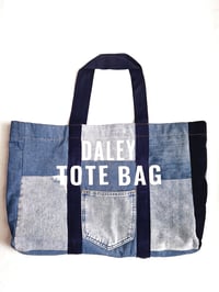 Image 1 of Upcycled Oversized Patchwork Denim Tote Bag