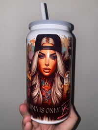 Image 1 of tattoo girl glow in the dark stainless steel tumbler