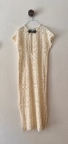 ECRU GUIPURE KNIT KAFTAN WITH TOGGLE 