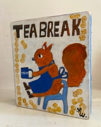 Image 2 of original painting-Squirrel tea break 