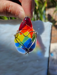 Image of Love is love chip wire-wrapped pendant 