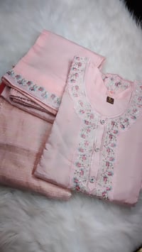 Image 7 of KSV8106-Soft Maslin Silk Kurtha Set
