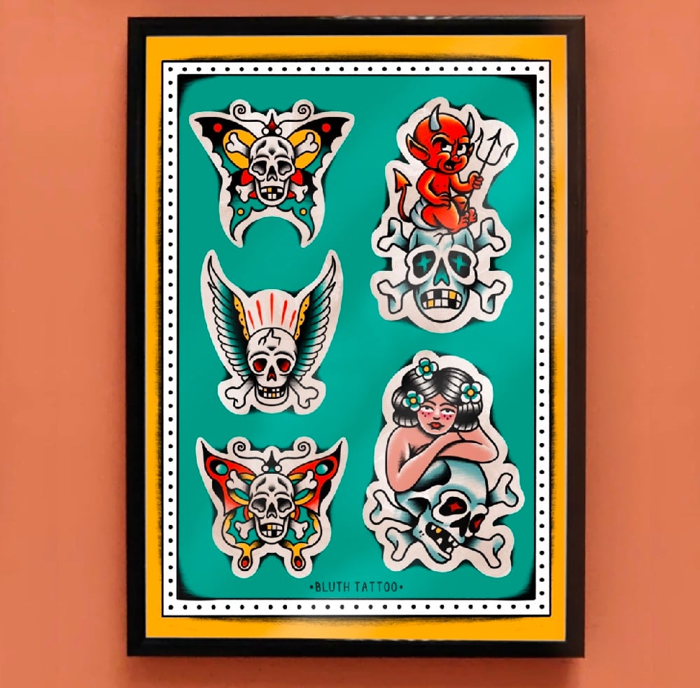 Skulls Flash Print