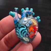 Image 2 of LARGE "MY HEART BELONGS TO THE SEA" ANATOMICALLY CORRECT HEART PENDANT 29