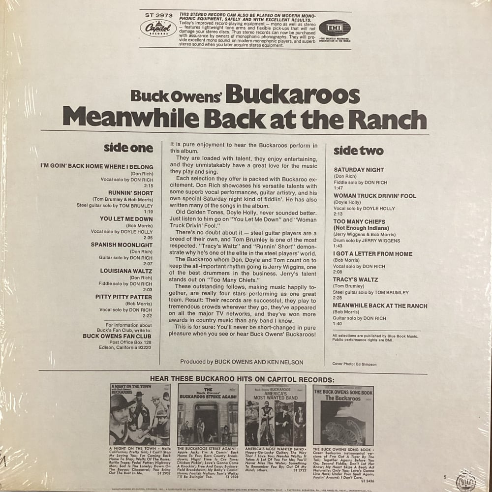 Buck Owens' Buckaroos ‎– Meanwhile Back At The Ranch