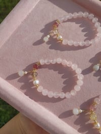 Image 5 of rose quartz bracelet 流水桃花粉晶手链
