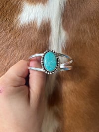 Image 3 of Sterling Silver Beaded Turquoise Cuff
