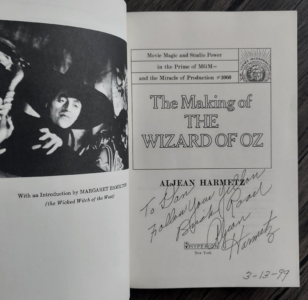 The Making of The Wizard of Oz, by Aljean Harmetz - SIGNED
