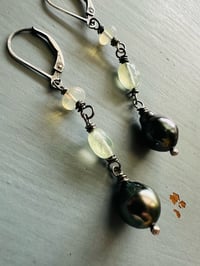 Image 18 of Tahitian pearl and opal earrings