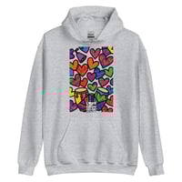 Image 1 of LOVEDCGOGO "LOVE HEARTS CRANK" Unisex Hoodie (see color options)