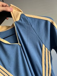 Image 4 of 70's Striped 2-Tone Zip Polo - M