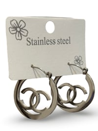 Image 1 of Chanel silver hoops