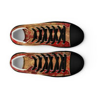 Image 12 of Gold and Red Textured Antique Goth Inspired Women’s high top canvas shoes