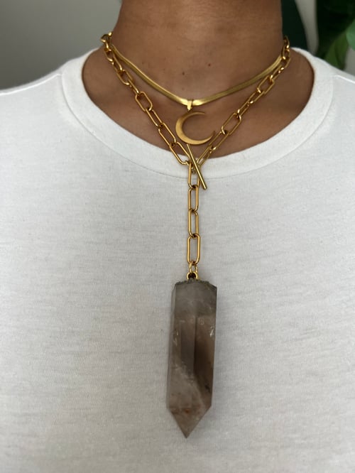 Image of SMOKERAY • Smokey Quartz Drop Necklace