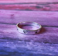 Image 1 of Sterling Silver Stars And Hearts Ring Handmade 