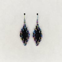 Metallic Rainbow Edged Diamond Earrings