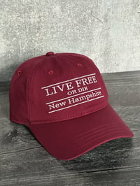 90s New Hampshire LFOD dad hat - maroon/white