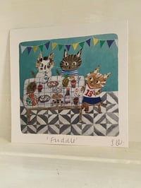 Image 2 of Small square print -Fun Feline Fuddle