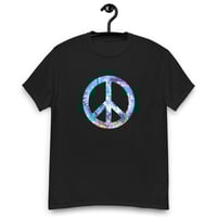 Image 2 of Unisex classic tee, Tie Dye Peace Sign Retro tee