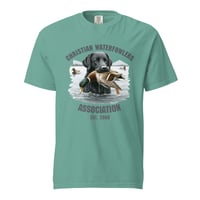 Image 1 of Christian Waterfowlers Black Lab Mallard Unisex garment-dyed heavyweight t-shirt 