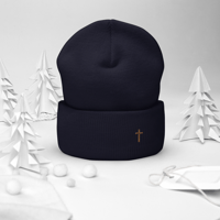 Image 2 of Cuffed Beanie (with cross)