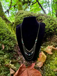 Image 1 of Indian Agate and Brass Smaller Chain Necklace 