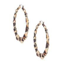 Image 1 of  Leopard Gold Bamboo Earrings