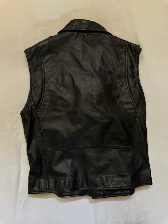 vintage original label DKNY donna karan leather motorcycle vest