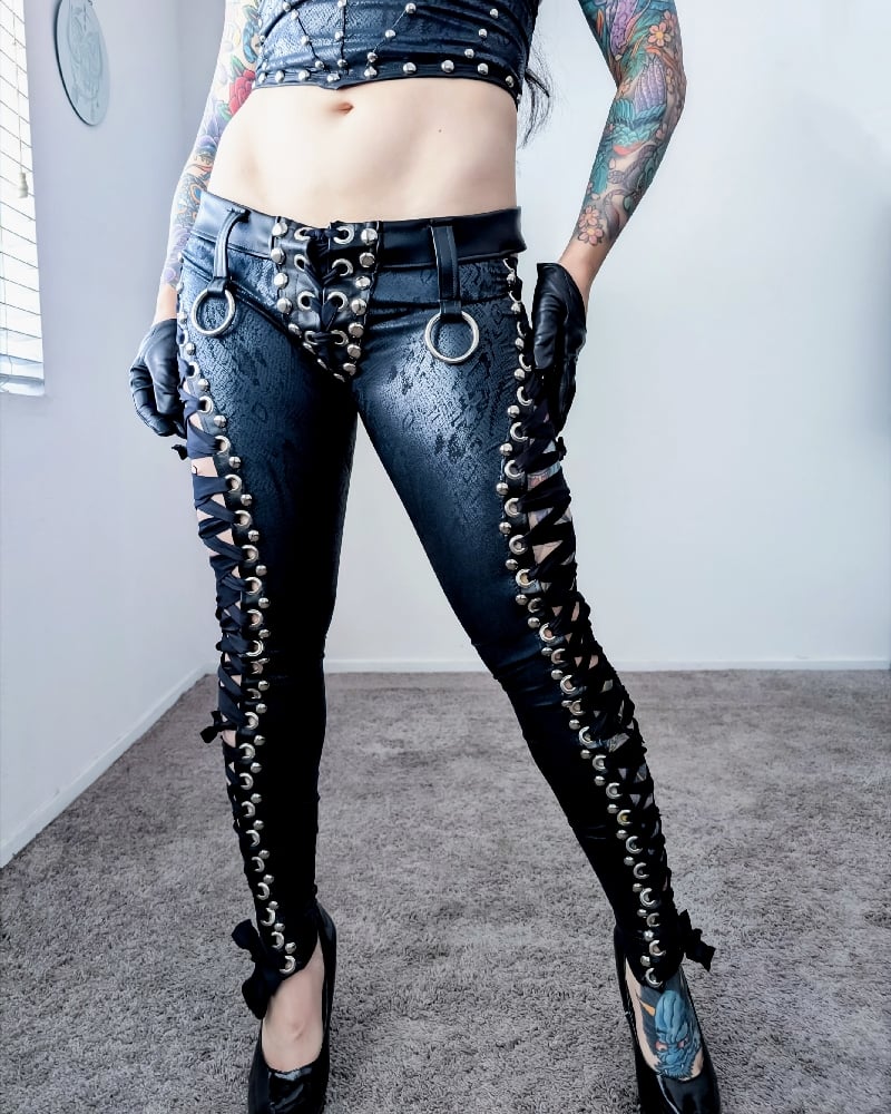 Black Cobra Lowrise Laceup Pants