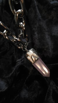 Image 6 of Fox tooth and rose quartz chunky chain 