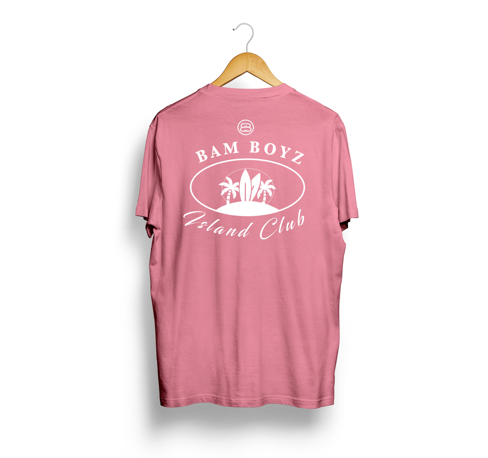 Image of Island club  Peach & white T