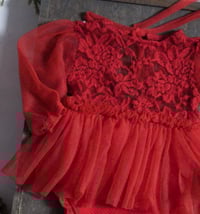 Image 2 of Newborn girls body-dress - red