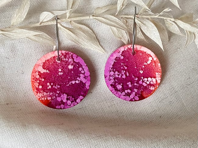Mini Lunar Hoops - Neon Pink & Magenta