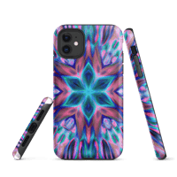 Image 2 of Psychedelic Tough iPhone case Pink Blue Burst