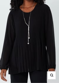 Image 2 of PLEATED LONG SLEEVE NECKLACE TOP