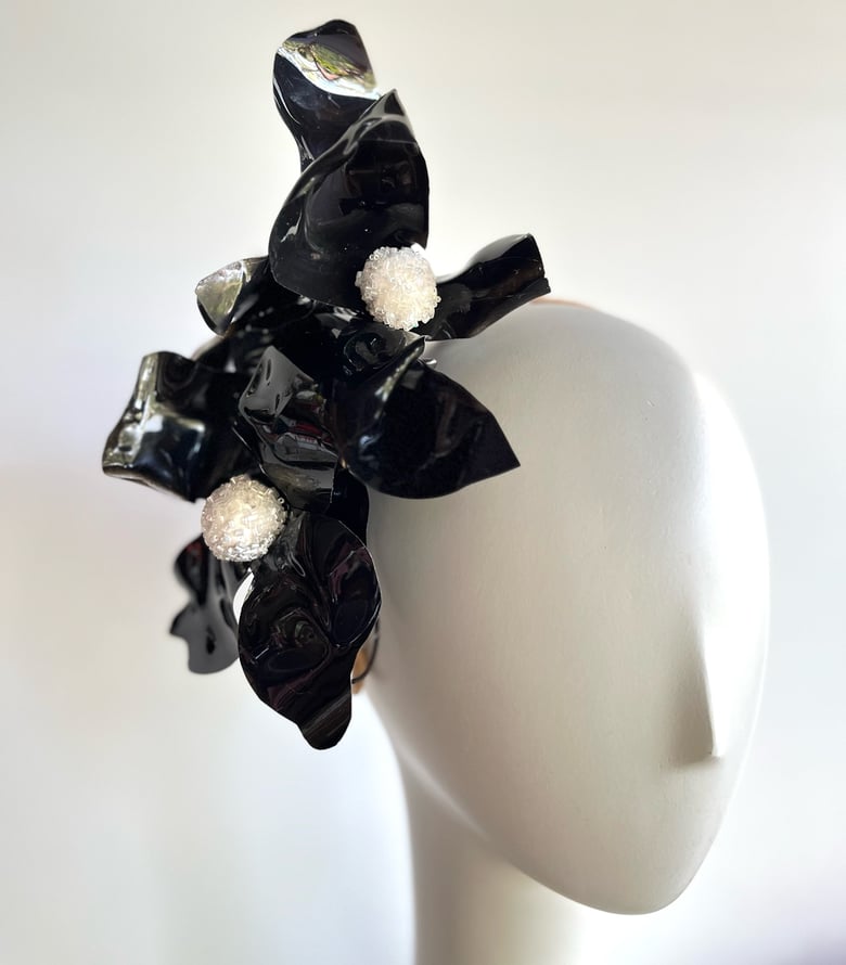 Image of Black flower headpiece 