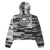 Women’s "LaUgHiNg MaN" Black and White Static GITS cropped windbreaker