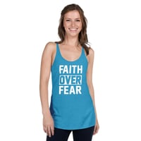 Image 1 of Faith Over Fear Women's Triblend Racerback (10 Colors)