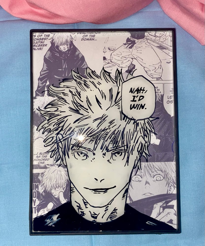 Image of Gojo manga Glass Painting